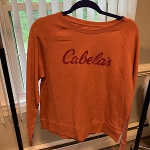 cablelas burnt orange crew neck